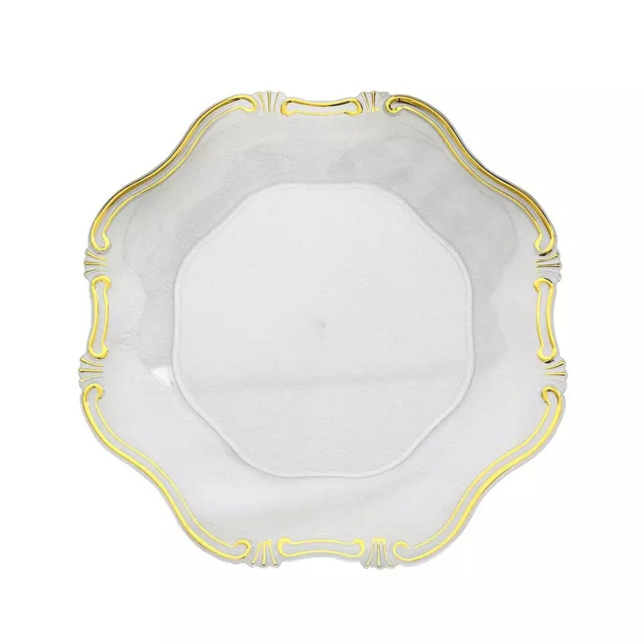 24 CLEAR GOLD 13" Round Elegant Charger Plates Wedding Dinner